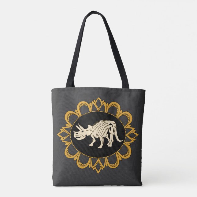 Tote Bag Camée de fossile de Triceratops (Dos)