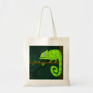 Tote Bag Caméléon vert mignon