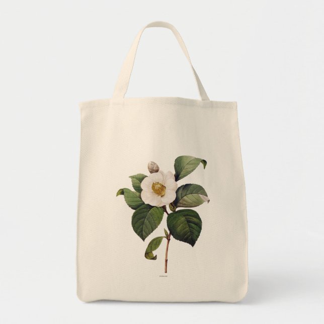 Tote Bag Camélia blanc (Devant)