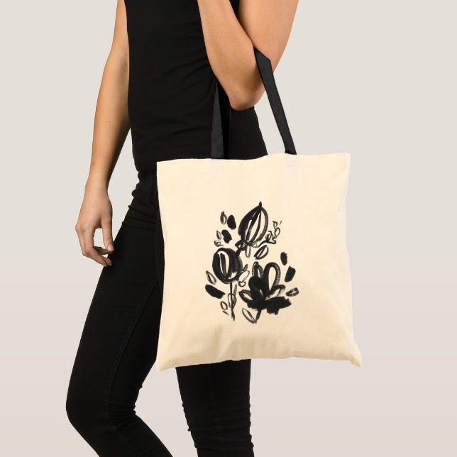 Tote Bag Cameo Bloom - Noir et Blanc (Devant (produit))