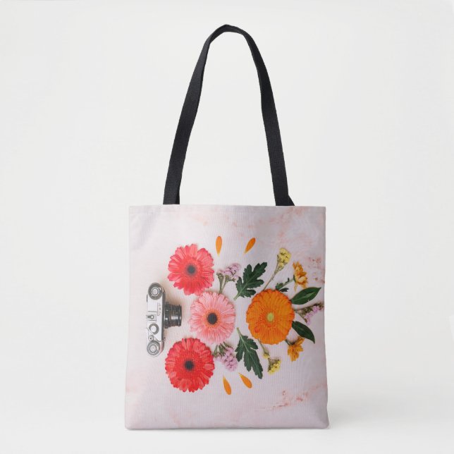 Tote Bag Caméra et Blooms Fourre-tout (Devant)