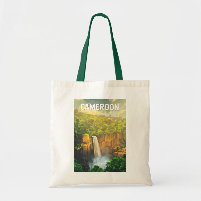 Tote Bag Cameroun Illustration Voyage Art Vintage (Devant)