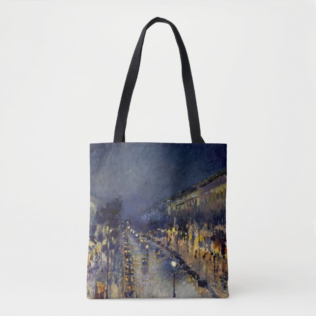 Tote Bag Camille Pissarro - Boulevard Montmartre en nuit (Devant)