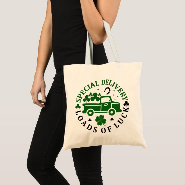 Tote Bag Camion avec trèfle St. Patricks Day (Devant (produit))