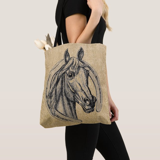 Tote Bag Camion de cheval vintage (De près)
