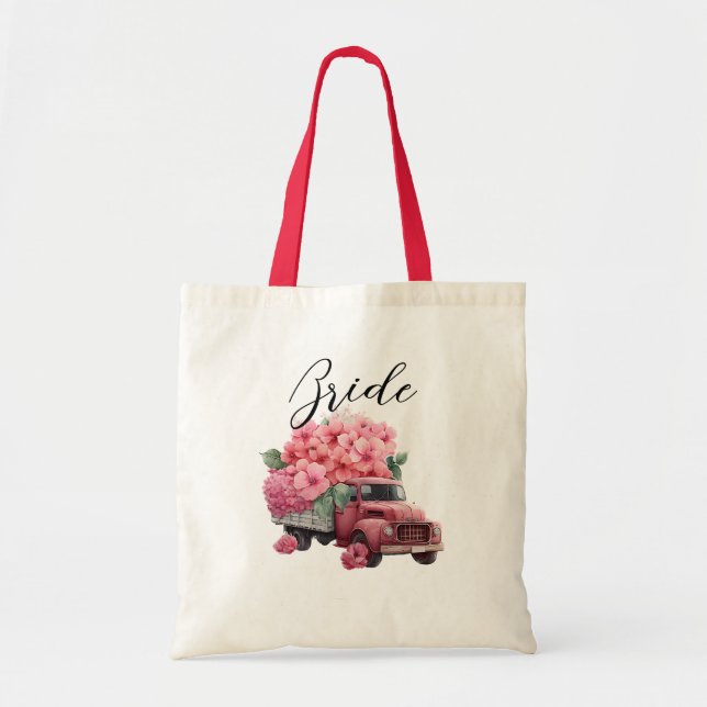 Tote Bag Camion de mariée floral (Devant)