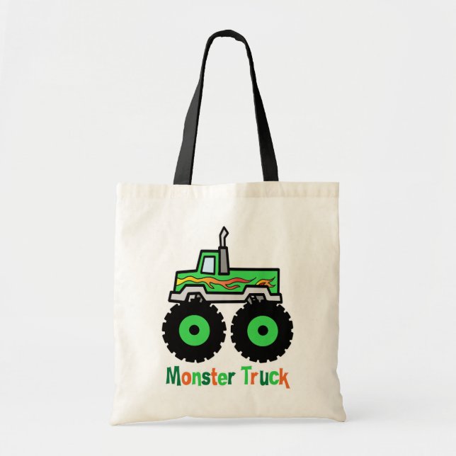Tote Bag Camion de monstre vert (Devant)