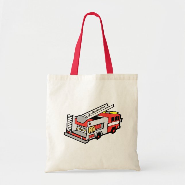 Tote Bag Camion de pompiers rouge (Devant)