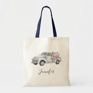 Tote Bag Camion de ramassage vintage Aquarelle rustique