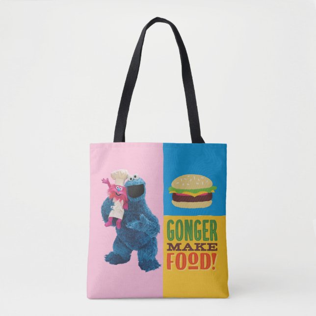 Tote Bag Camion fourré de Cookie Monster | Gonger Make Food (Devant)