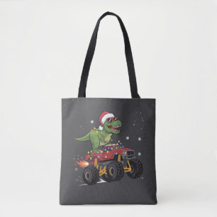Tote Bag Camion Monstre de Noël Dinosaure T-Rex