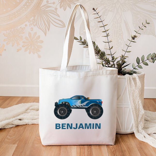 Tote Bag Camion Monstre Enfants Bleu (Créateur téléchargé)