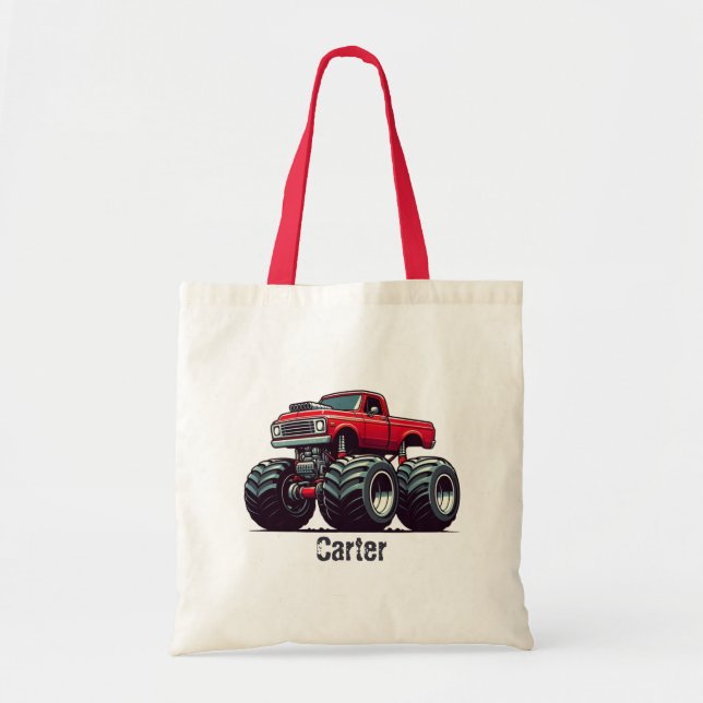 Tote Bag Camion monstre rouge (Devant)