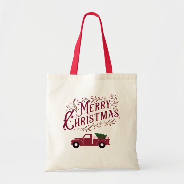 Tote Bag Camion vintage avec Joyeux Noël (Devant)