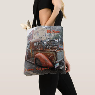 Tote Bag Camion vintage et bicyclette en Jerome, Arizona