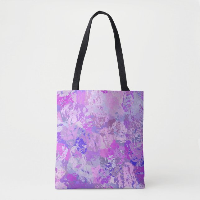 Tote Bag Camo Abstrait tendance rose violet bleu (Devant)