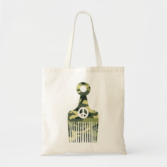 Tote Bag Camo Afro Hair Peace (Devant)