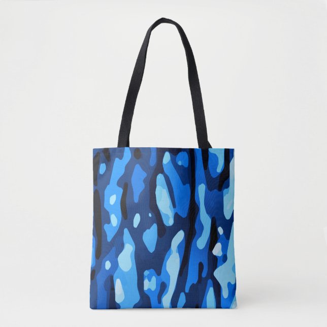 Tote Bag Camo bleu Abstrait Motif (Devant)