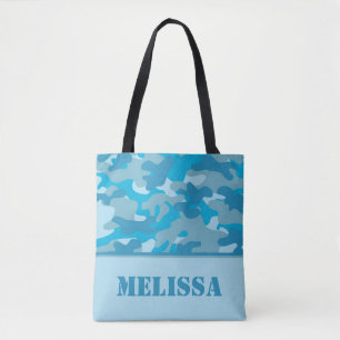 Tote Bag Camo bleu (camouflage)   personnalisé