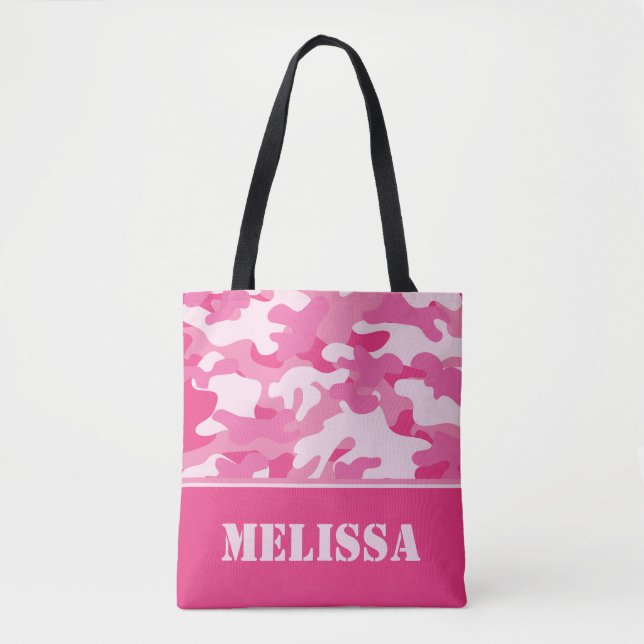 Tote Bag Camo rose (camouflage) | personnalisé (Devant)