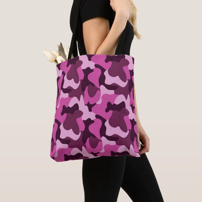 Tote Bag Camo Rose Chaud Pinkcore Y2K (De près)