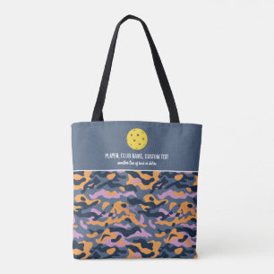 Tote Bag Camo rose Grey Motif Pickleball Personnalisé Paddl