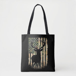 Tote Bag Camo US Drapeau Chasse aux Cerfs Chasse au Camofla