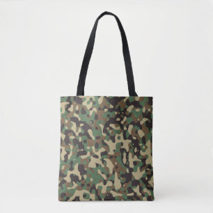 Tote Bag Camouflage beige, Tan Brown, Vert, gris foncé