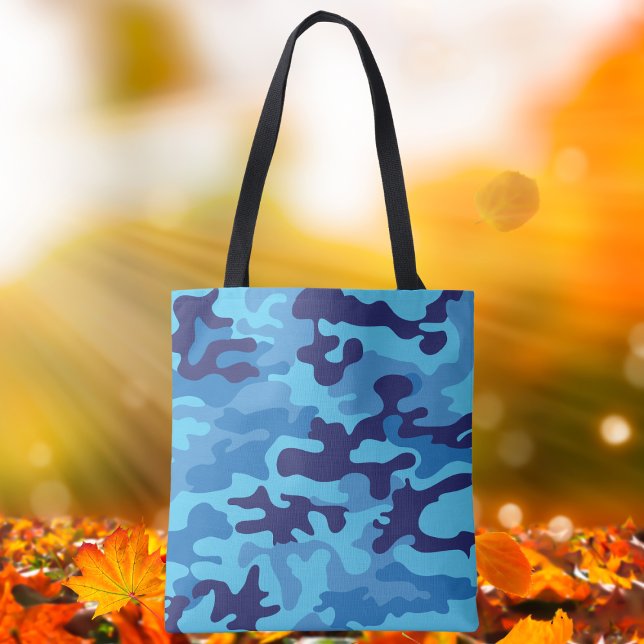 Tote Bag Camouflage bleu élégant Camo Preppy Carryall (Créateur téléchargé)