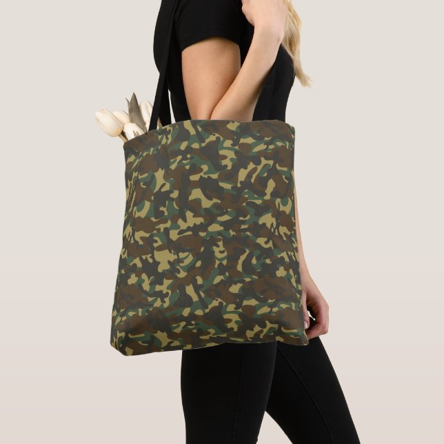 Tote Bag Camouflage de forêt  (De près)