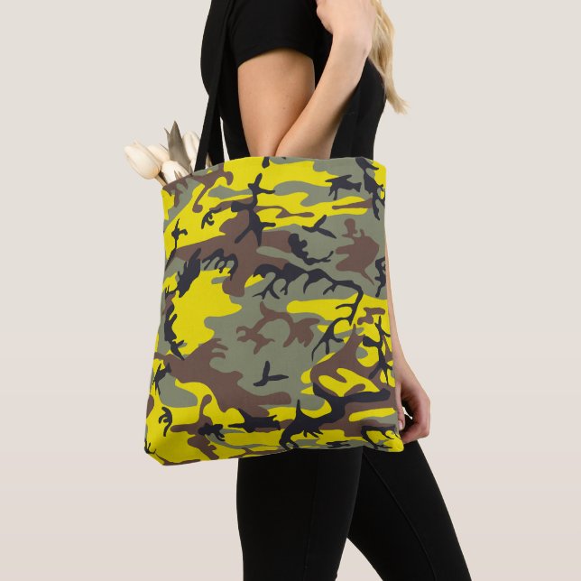 Tote Bag Camouflage jaune et Brown, Militaire, Armée (De près)