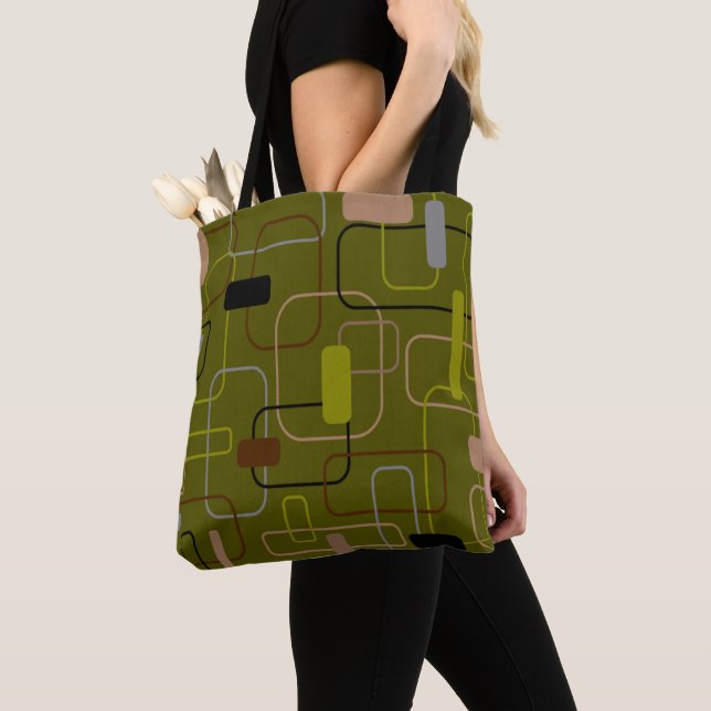 Tote Bag Camouflage moderne du milieu du siècle (De près)