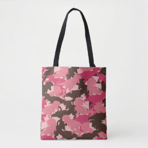 Tote Bag Camouflage Motif de dinosaures roses