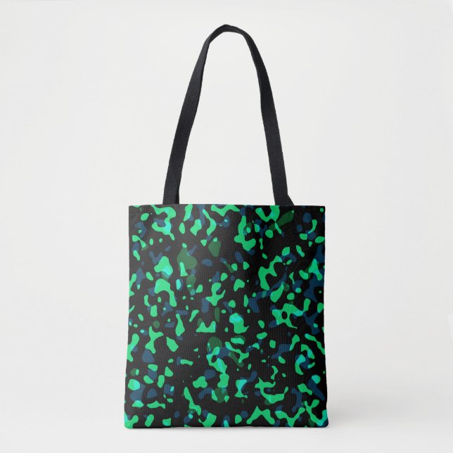 Tote Bag Camouflage noir Cool vert tendance (Devant)