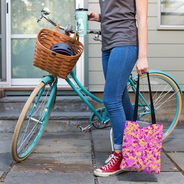Tote Bag Camouflage rose jaune Motif Camo (Créateur téléchargé)