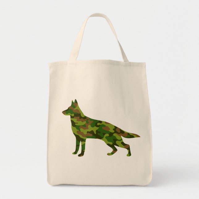 Tote Bag Camouflage vert de l'armée allemande Shepard (Devant)