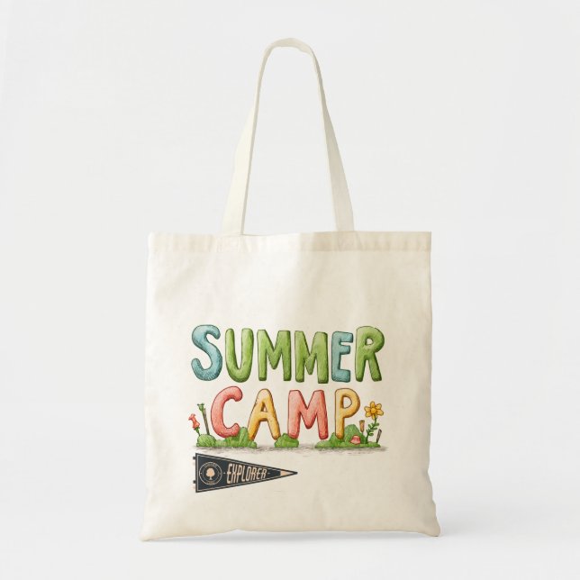 Tote Bag Camp d'été - Camp d'été coloré (Devant)