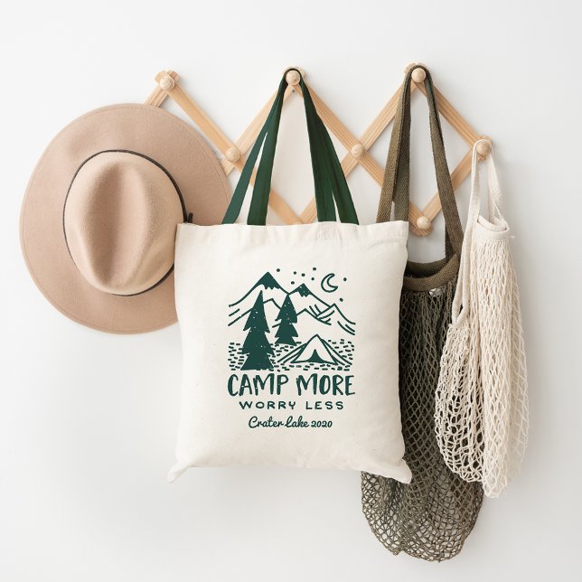 Tote Bag Camp Plus, S'Inquiéter Moins | Camping personnalis (Créateur téléchargé)