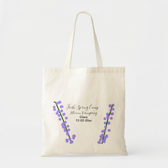 Tote Bag campagne lavande fleurs nom date si fraîche printa (Devant)