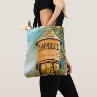 Tote Bag Campbell CA Water Tower Brossé Polyester Fourre-to
