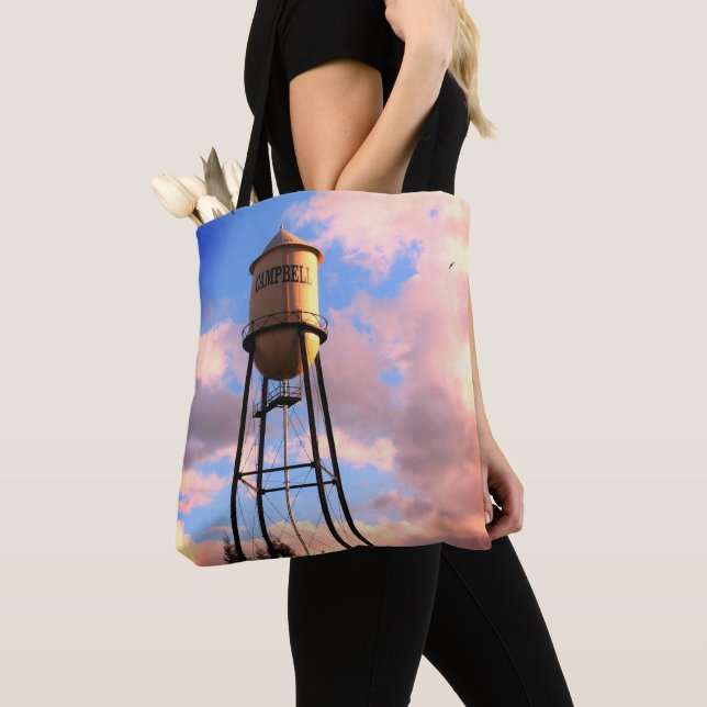 Tote Bag Campbell CA Water Tower Brossé Polyester Fourre-to (De près)