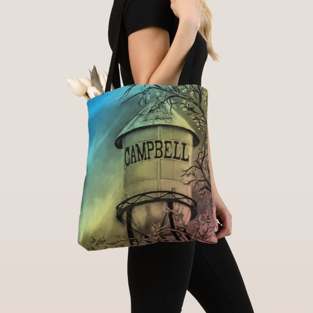 Tote Bag Campbell CA Water Tower Brossé Polyester Fourre-to (De près)