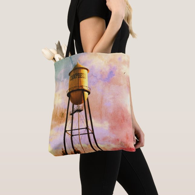 Tote Bag Campbell CA Water Tower Brossé Polyester Fourre-to (De près)