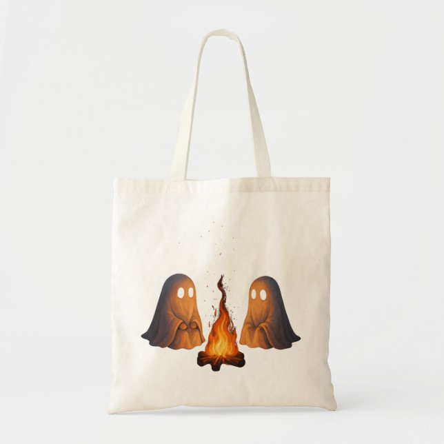 Tote Bag Campement de fantômes effrayants au feu de camp la (Devant)