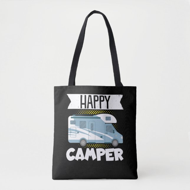 Tote Bag Camper Motorhome RV Happy Camper (Devant)