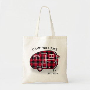 Tote Bag Camper Russe Red Buffalo Nom du monogramme de la p