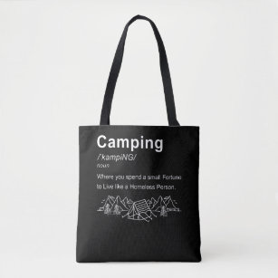 Tote Bag Camper Tente Extérieure Camping Vivre Comme Un San