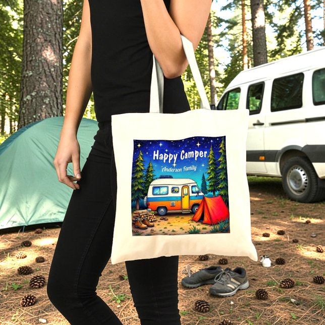 Tote Bag Campervan Campervan bleu vert campervan (Créateur téléchargé)