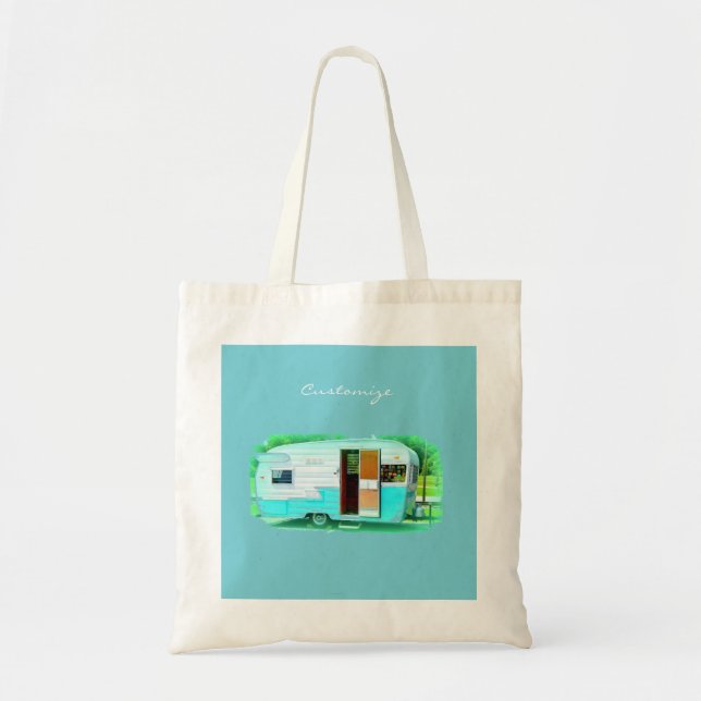 Tote Bag Campeur customisé de cru de caravane (Devant)