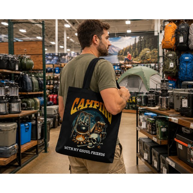 Tote Bag Camping avec mes amis goules Halloween (Créateur téléchargé)